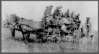 The 1894 Morrill Expedition into the Bad Lands. Members of the expedition include: Ulysses Cornell; Harry Everett; Arthur Morrill; Jesse Rowe; Samuel McCormick, guide; E.H. Barbour, in charge; Edgar Morrill.