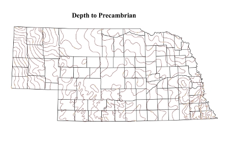 Depth to Precambrian Rocks in Nebraska