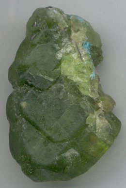 Rough peridot crystal, Pakistan.