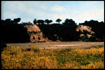 Earth Slump, Fremont, Nebraska. A close-up of the homes on top of the landslide is in the next photograph.