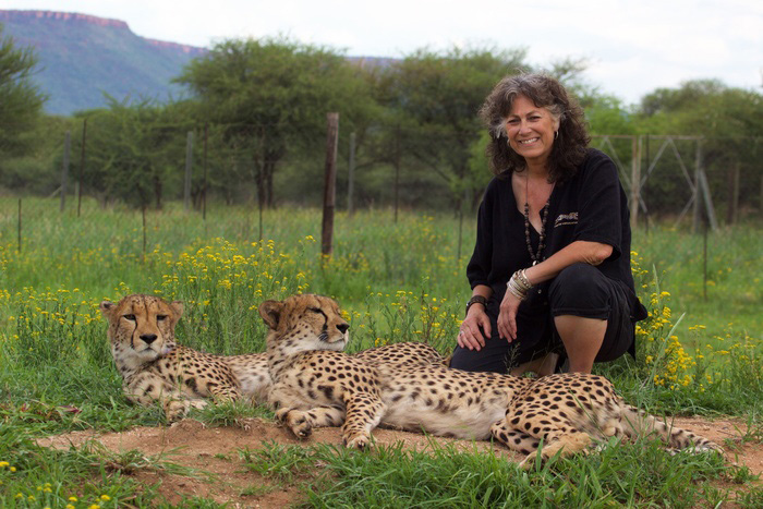 Laurie Marker and Two Cheetahs