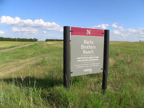The Barta Brothers Ranch Research Facility is 6,000 acres covering two counties in the Nebraska Sand Hills. At the building on-site, offices, a living room, kitchen and dormitory space accommodate dozens of researchers and students for the summer.