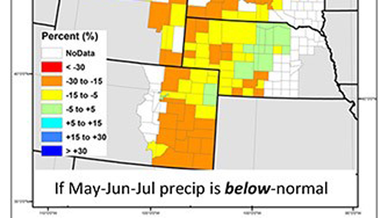 An innovative new Grassland Productivity Forecast or “Grass-Cast” has published its first forecast to help producers in the Northern Great Plains determine how much grass will be available for livestock to graze during the upcoming summer. The National Drought Mitigation Center was a project partner