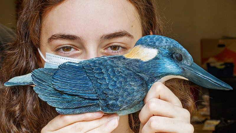 Husker’s artwork draws attention to kingfisher struggles