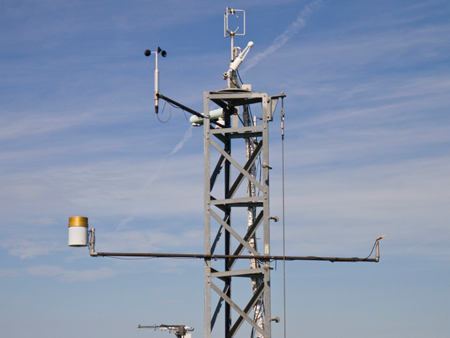 Tower eddy covariance and supporting environmental sensors measuring hourly exchange of carbon dioxide, water vapor, sensible heat, and momentum.  Measurements have been collected continuously since 2001 to study carbon sequestration of maize-based agro-ecosystems under different management practices.