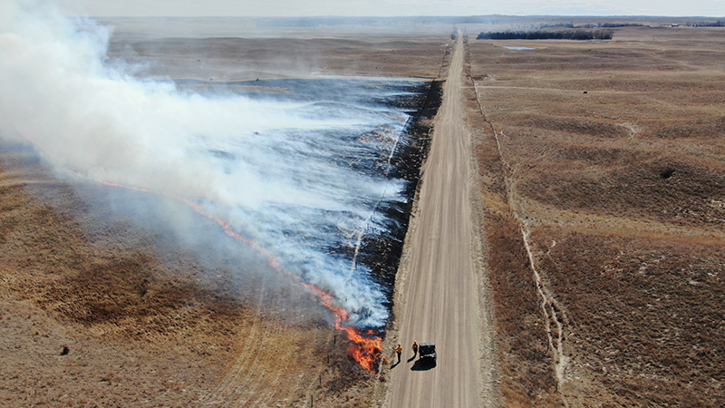 Prescribed burns of four 150-acre pastures at the Barta Brothers Ranch near Rose, Nebraska, on March 18, 2022