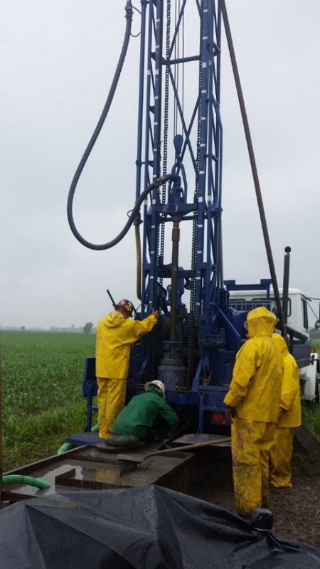 Drilling in rain