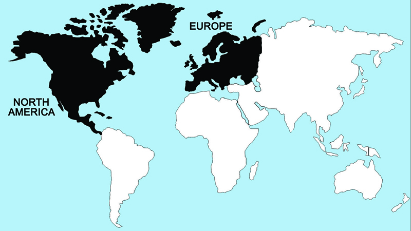 Europe and North America
