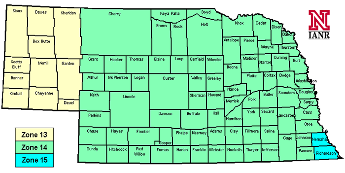 Nebraska Counties by UTM Zones