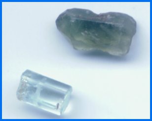 Aquamarine crystals from Minas Gerais, Brazil.