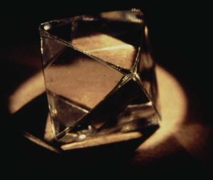 Uncut octahedral diamond crystals.