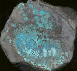 Spider web turquoise nugget, China.