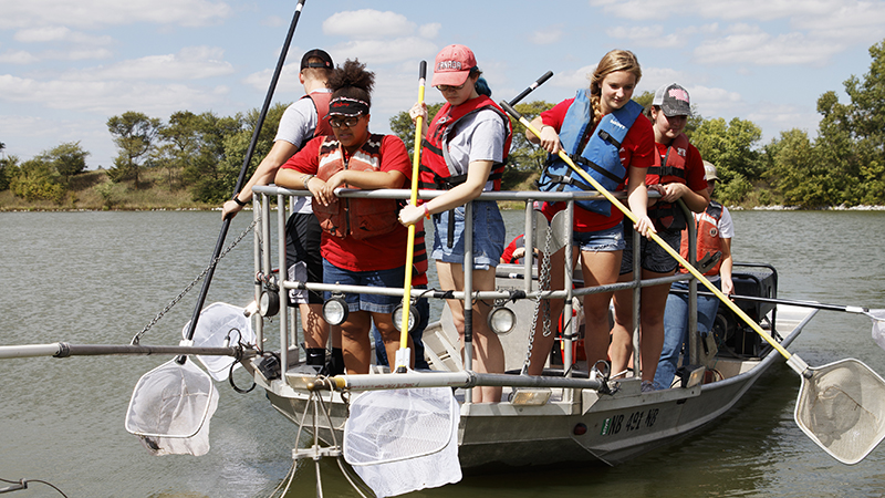 Students on boat