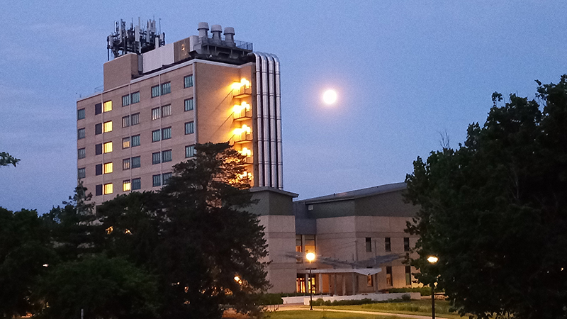 Hardin Hall with Full Moon