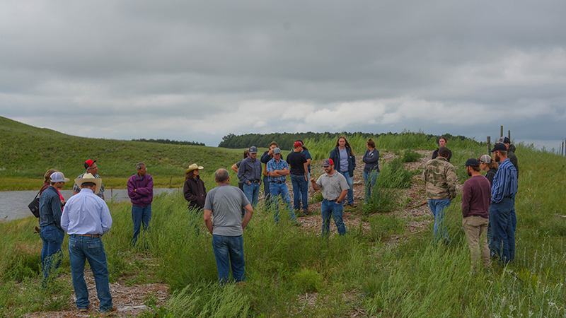 Jacob Harvey speaking at Barta Brothers Ranch