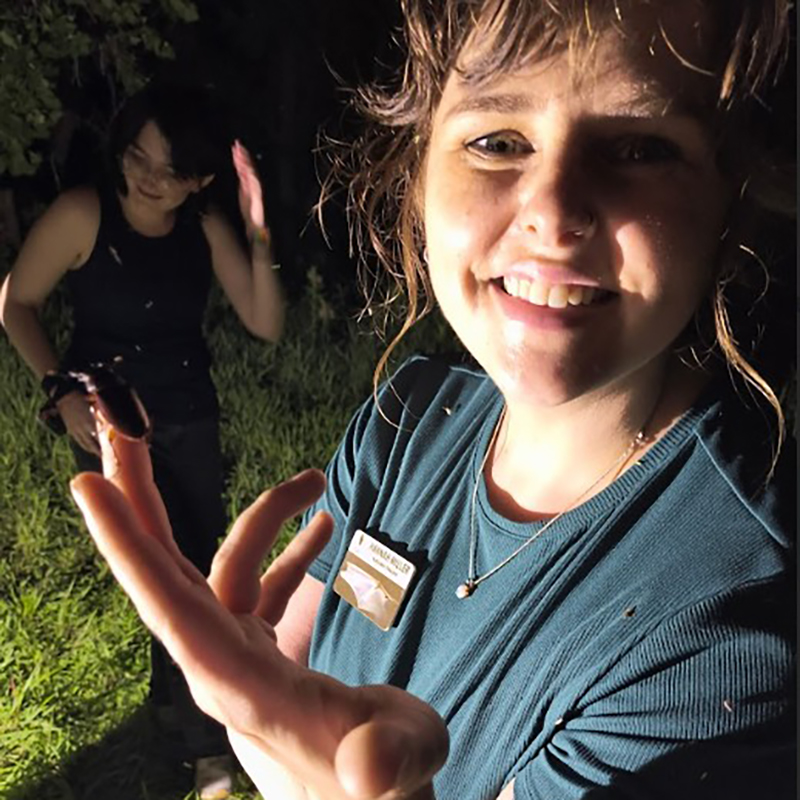 Hannah Miller with stag beetle