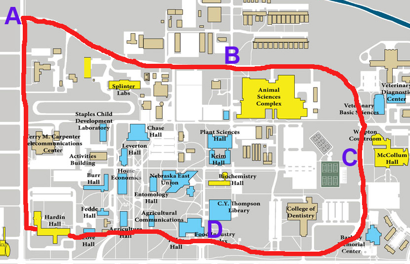 East Campus Loop Walking Route