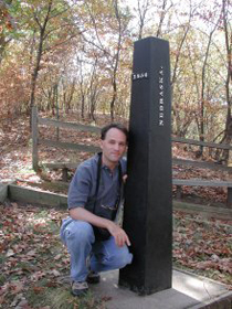 RMJ in southeasternmost Richardson County at the original boundary marker between the Kansas and Nebraska territories, established in 1854.  Pennsylvanian strata in the immediate area include fluvial-estuarine sediments with thin coals, in which early settlers had great (but misplaced) hopes for economic development