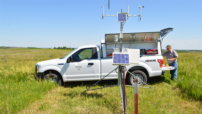 servicing weather station