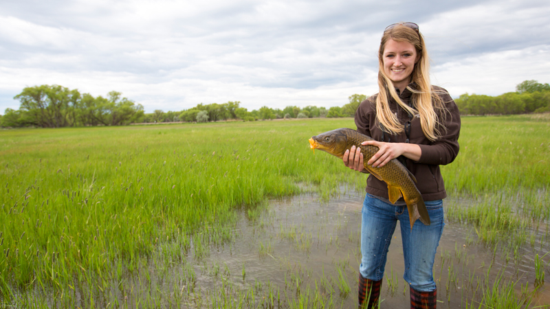 Student with fish