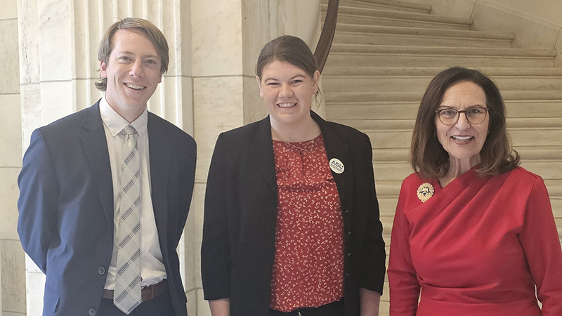 Sara Broch-Contreras with Jacob McMeekin and U.S. Senator Deb Fischer