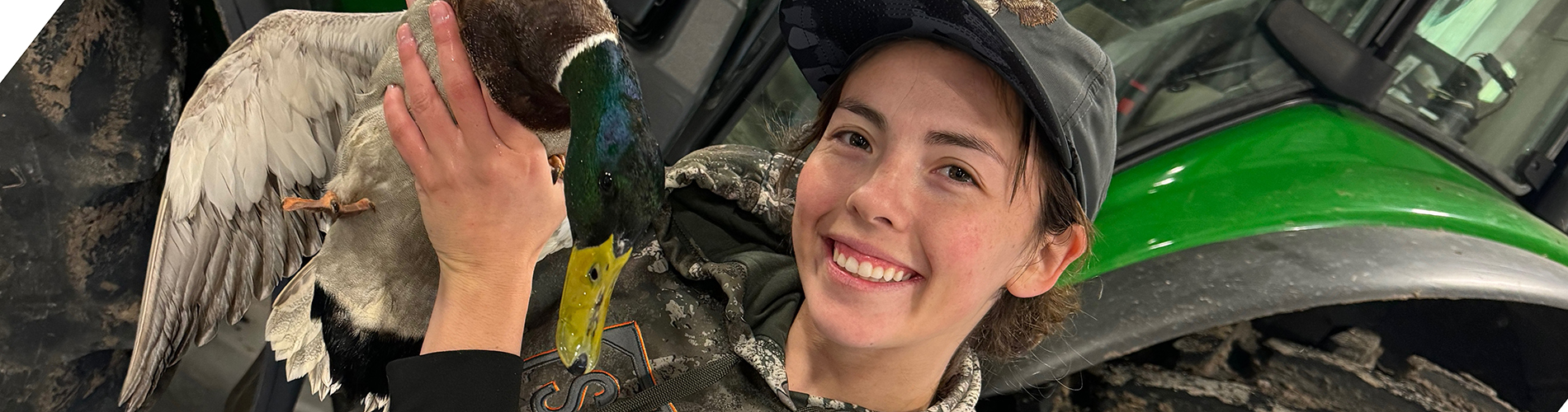 Maddy Vasquez with duck