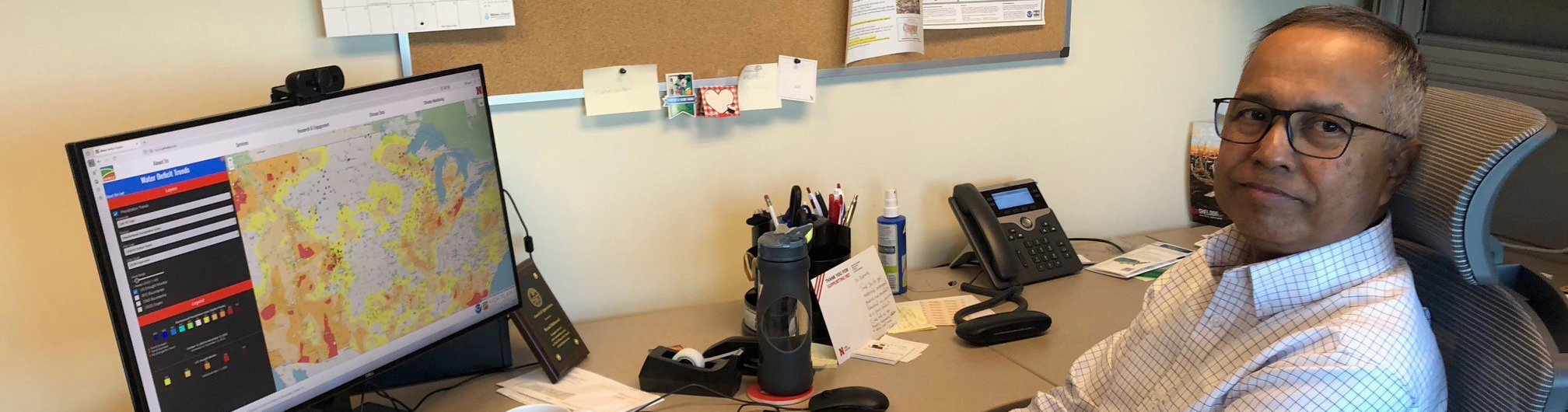 Rezual Mahmood, HPRCC Director, with newly released climate tools.