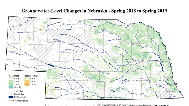 Nebraska groundwater levels rise following extraordinarily wet year, according to new report