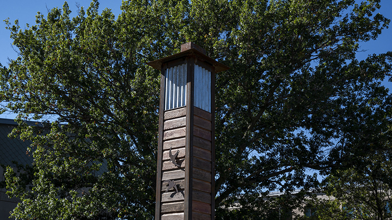 Celebrating the Installation of the East Campus Chimney Swift Tower