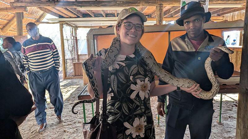 Meredith met the python ambassador of the Centre for African Resources