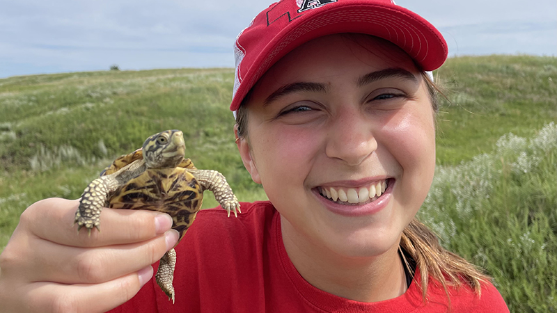 Sarah Springer and box turtle