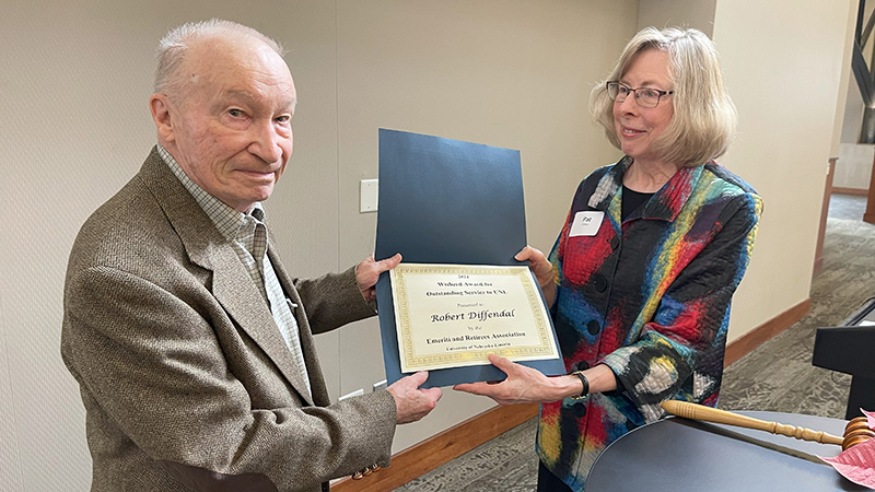 Diffendal receives Wisherd award for university service