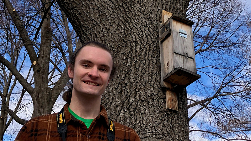 Student documents new homeowners on campus: flying squirrels