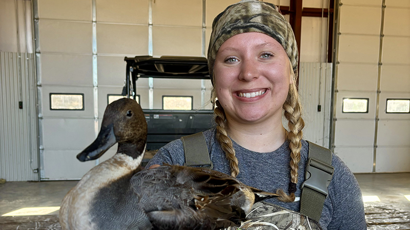 Britton soaring with duck research in Nebraska