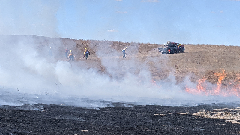 Prescribed burns of four 150-acre pastures at the Barta Brothers Ranch near Rose, Nebraska, on March 18, 2022