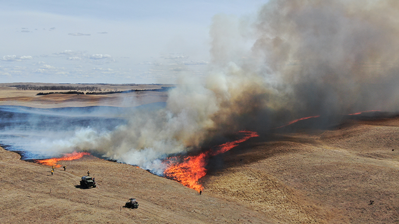 Prescribed burns of four 150-acre pastures at the Barta Brothers Ranch near Rose, Nebraska, on March 18, 2022