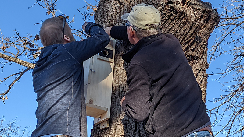 Benson and Carroll installing