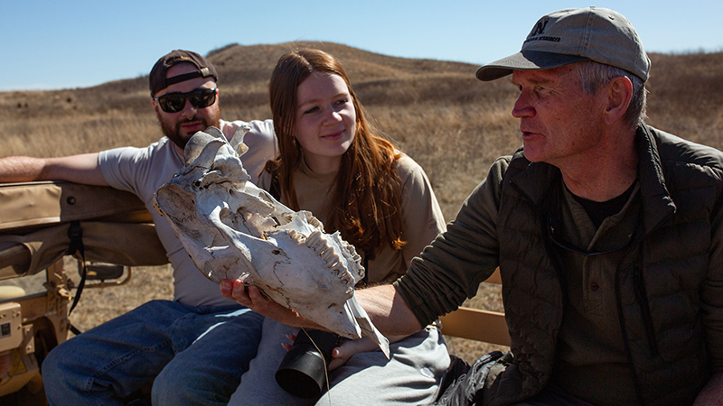 John Carroll with skull