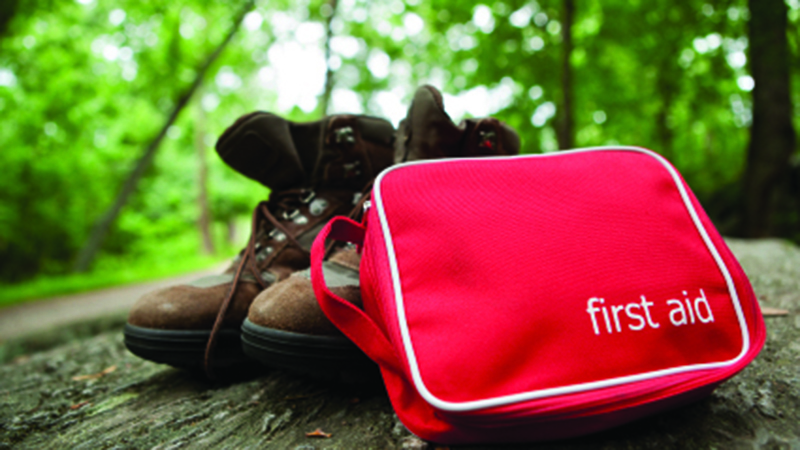 First Aid Kit and Hiking Boot