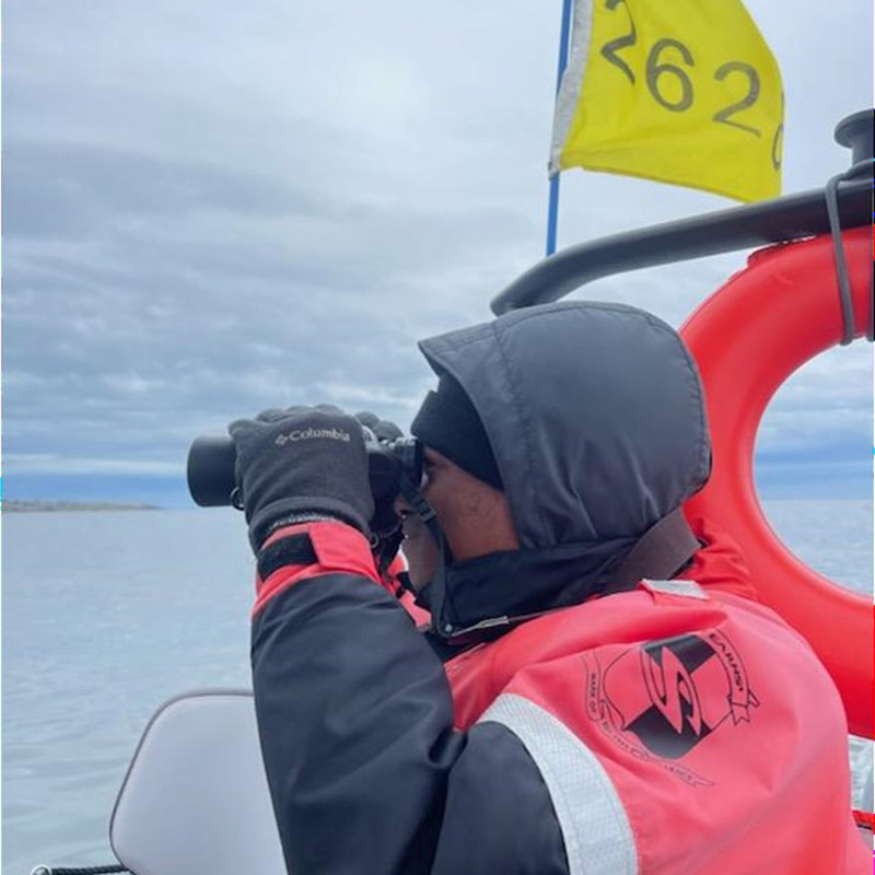 Pierre tracks a pod of endangered whales