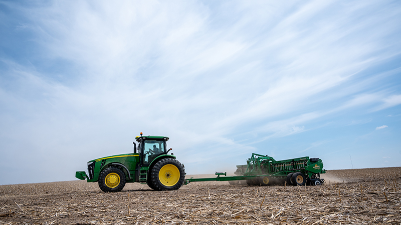 tractor and planting