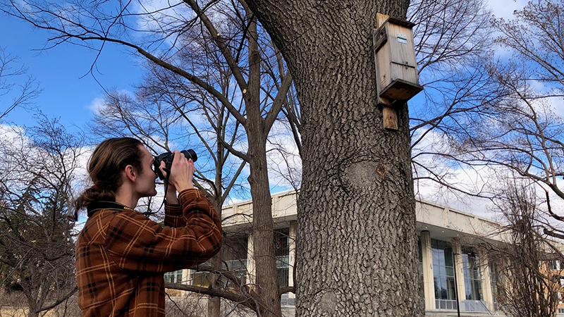 Josh Palik reenacts taking the photo