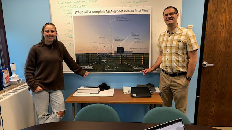 Camille Shifrin and Eric Hunt with poster